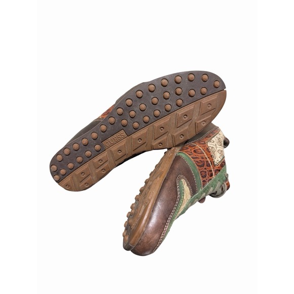 Rare! Guess By Marciana Sneakers Sz 8.5 Men's Casual Sneakers Brown Green - Picture 6 of 7